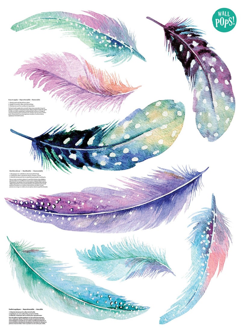 WallPops DWPK2462 Celestial Feathers Wall Art Kit, Multicolor - Image 3
